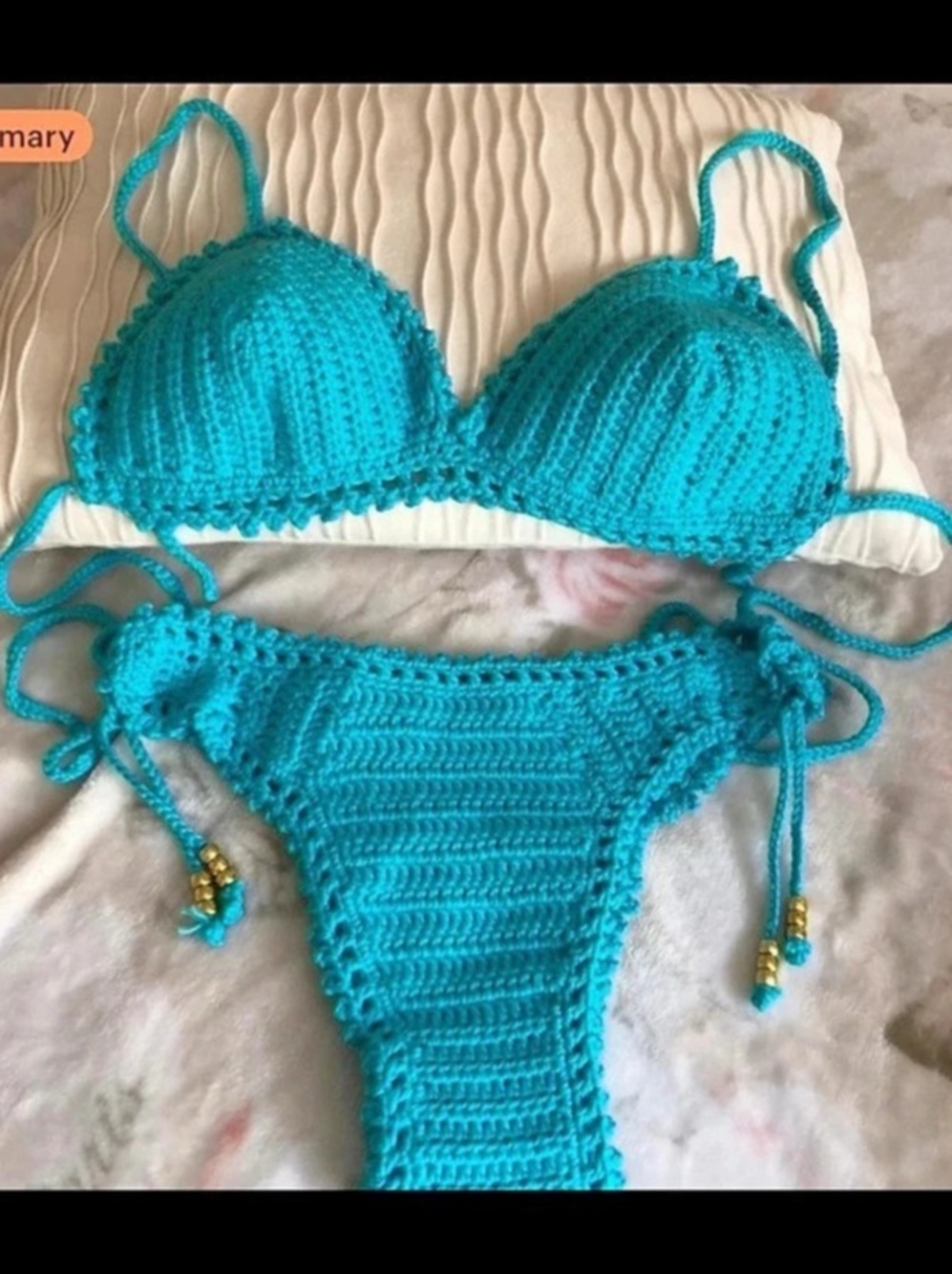 Crochet Bikini in Blue Like New